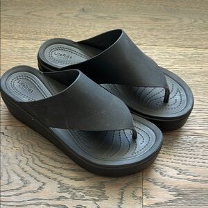 Crocs LiteRide Black Platform Sandals